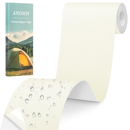 ANOMM Canvas Repair Patch, 10x200cm Self-Adhesive Fabric Patch, Lvory White