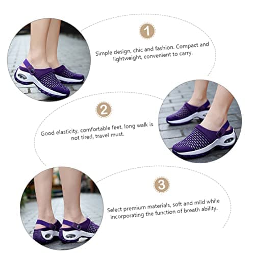 PACKOVE Sports Sandals 1 Pair Mesh Cloth Purple Eva Shoes for Women — view 3
