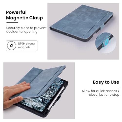 AsileCuir Case for iPad A16 (11th Gen)/iPad 10th Generation, Blue — view 6