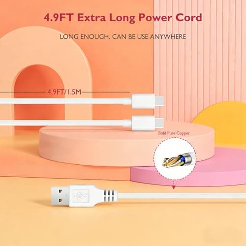 Heblumin USB C Power Cord Compatible with Karaoke Machine 2 and Microphone — view 4