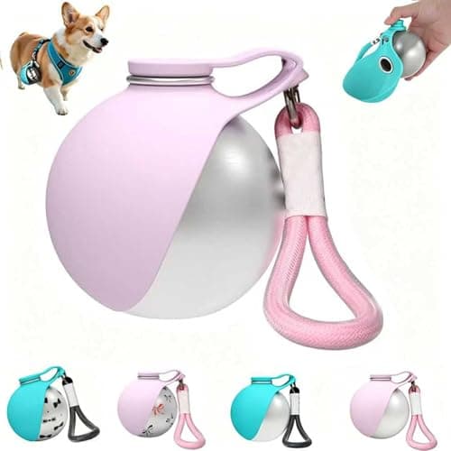 2-in-1 Portable Dog Water Bottle, 285ml Leak Proof Stainless Steel Dog Travel Water Bottle with Silicone Bowl, Compact Lightweight Pet Water Dispenser for Small Dogs Walking Hiking Outdoor Travel(C)