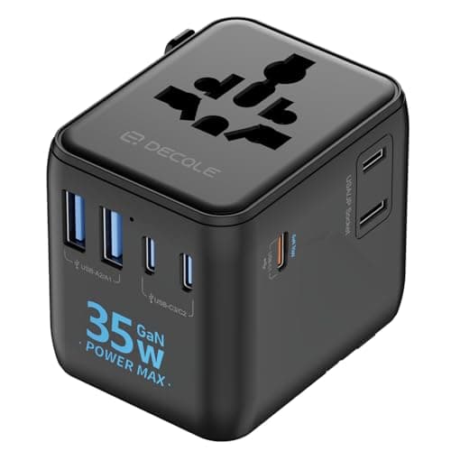 decqle “Pro” Universal Travel Adapter for International Travel -EU UK US AU