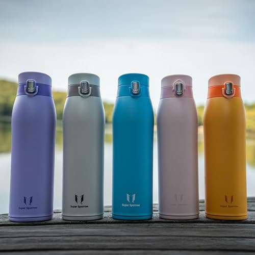 Super Sparrow Water Bottle Stainless Steel 18/8 - Travel Mug - 750ml - Insulated Metal Water Bottle - BPA Free - Leakproof Drinks Bottle — view 6