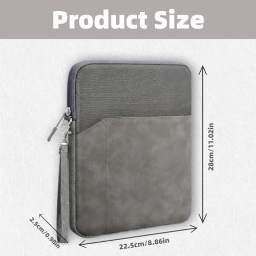 Tablet Sleeve Bag Carrying Case, Laptop Sleeve Case, 11.02 x 8.86 x 0.98 inches Tablet Cases with Handle for A16 11" 2025 10th Gen 5/4/3 10.9"/10.5" 9/8/7th 10.2" (Grey) — view 2