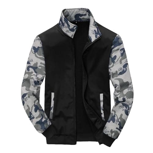 Mens Camo Jacket Tracksuit Military Sportswear Joggers Street Outfit — view 3