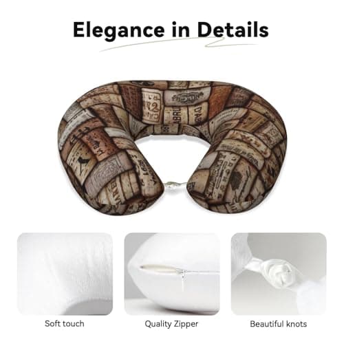 Wine Cork Memory Foam Travel Pillow Removable Case Sleeping Rest Cushion — view 3