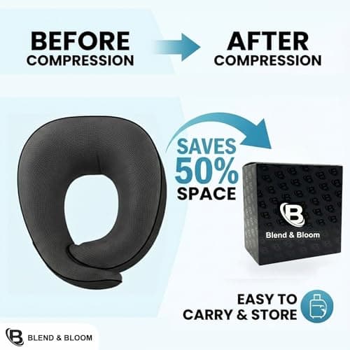Blend & Bloom Travel Pillow for Airplane, Dark Grey — view 6