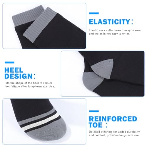 BBXWANG Unisex Waterproof Socks, Breathable Mid Calf Waterproof Running Socks, Stretchy Mens Socks for Hiking, Cycling — view 4
