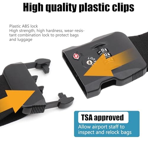 Veki Luggage Straps with TSA Approved Lock, Suitcase Strap, 1pc Blue — view 3