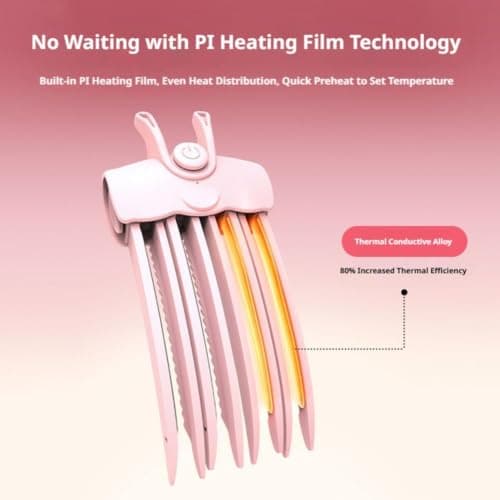 Heated Hair Volume Clip, Root Lifter Comb with 2 Heat Settings, USB Rechargeable Cordless Hairs Volumizer, Quick Volumes Touch-Ups, Hairs Volume Tool for Fine Flat Hair Styling, Travel, Office (Pink) — view 5