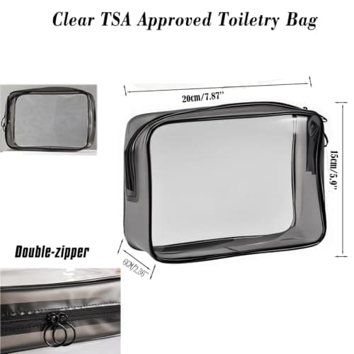 Toiletry Bag & Travel Bottles Set TSA Approved Leak Proof Refillable Containers for Toiletries | Clear TSA Approved Kit With Travel Size Bottles — view 2