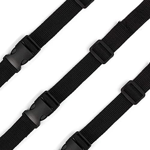 RUNCCI-YUN 20mm Quick Release Buckles and Black Nylon Webbing Strap for Bags Making, with 5m Webbing Strap,10 Flat Shape Buckles and Tri-Glide Slides for Making Luggage Strap, Pet Collar, Backpack — view 3