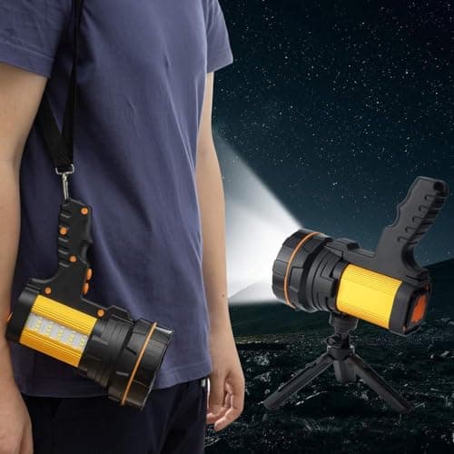 MAYTHANK High Powered LED Torch Super Bright USB C Rechargeable, Long Range 800YD,Big Battery 10000mh,Large Powerful Spotlight Flashlight Searchlight Handheld Heavy Duty Strong — view 6