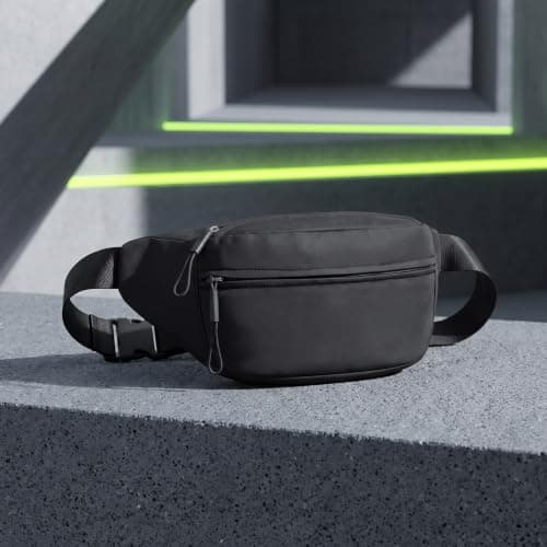 Black Simple Casual Travel Shoulder Bag for Men/Women — view 6