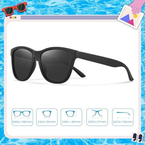 OJIRRU Polarised Sunglasses Womens - Fashion Square Sun Glasses with UV400 Protection Classic Shades for Women Ladies Driving Travel — view 5