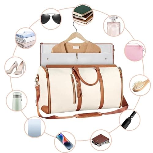 Garment Bag For Travel, Convertible Carry On Garment Bag, Large Capacity Travel Duffel Bags With Shoe Pouch, 2 In 1 Hanging Suitcase Suit Bag For Women & Men — view 3