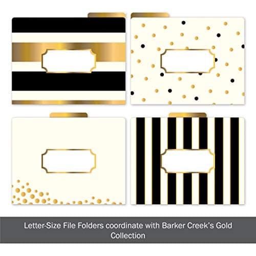 Barker Creek Gold File Folders on 14pt Stock, Set of 12, Letter Size, 1/3 Cut Tabs, Home, School and Office Supplies (2001), Multi — view 4