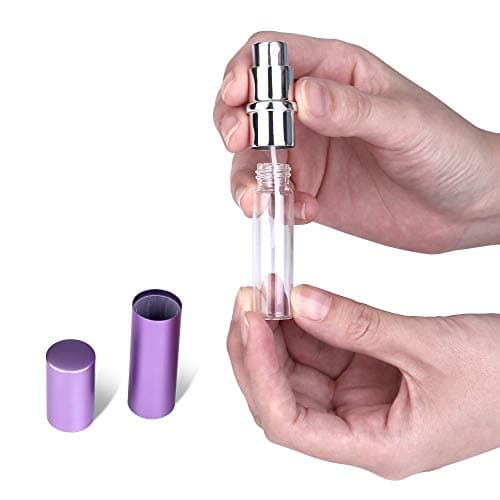 Zingso Refillable Travel Perfume Atomiser Bottles, 3 Pcs 6ml, Mini Portable Spray Bottles for Perfume Aftershave, Empty Travel Bottles with Funnel (Pink+Silver+Purple) — view 4