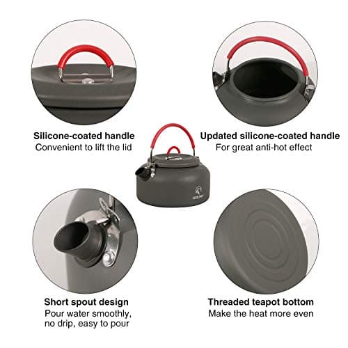 REDCAMP 0.8L Small Camping Kettle,Compact Lightweight Tea Kettle — view 3