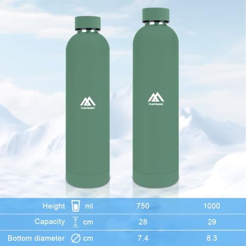 flintronic 750ml Insulated Water Bottles,Double Wall Vacuum Drinks Bottle Keeps Drinks Cold 24 Hrs/Hot 12 Hrs, Stainless Steel Water Bottle with Handle,Sports Flask BPA Free for Sports, Camping — view 6