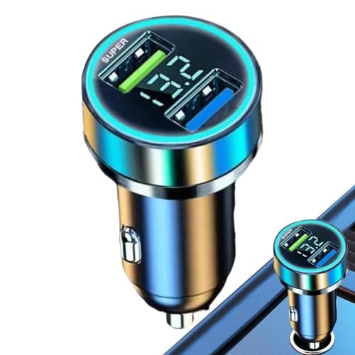 Car Charger Adapter - 120w/240w Ultra Fast Charging Car Charger | Portable Cigarette Lighter USB Charger | USB Car Charger with Digital Display 6 Protective Functions for Family Travel, Car Charger