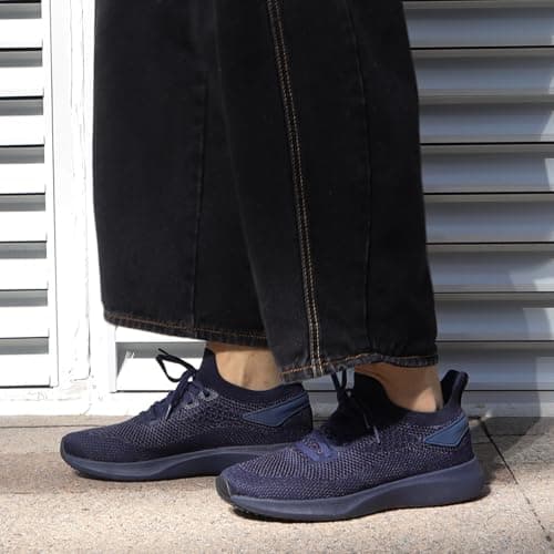 Giniros Mens Sneakers Slip On Walking Running Shoes Outdoor Dark Blue 9UK — view 2