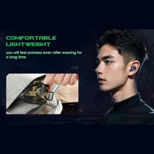 YUEHISY Camo Bluetooth Earbuds Portable 6H Playback (Camo Green) — view 3
