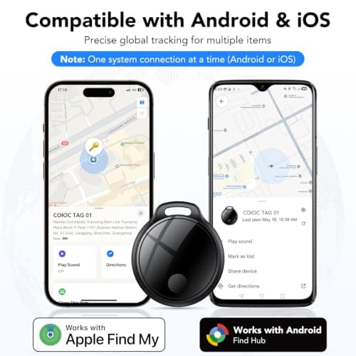 Air Tracker Tag 4-Pack: Tracker Item Finder For Google Find Hub or Apple Find My APP, 120dB Alarm Volume, Replaceable Battery, IP68, For Locate Keys, Luggage, Handbags, Wallets, Includes Lanyard. — view 2
