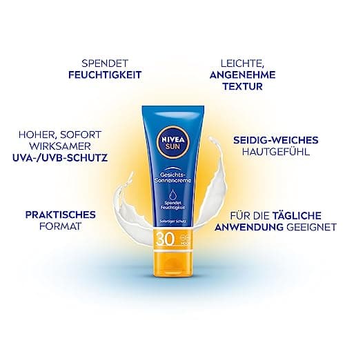 NIVEA Sun Protection & Care Face Sun Cream with SPF 30 (50 ml), Instant Sun Protection for Face, Neck & Décolleté, Sun Cream with 24-Hour Moisturiser — view 2