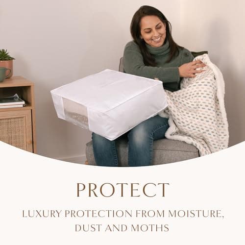 Luxury Organic Cotton Sweater Storage Bags in White - 18" + 20" - Cashmere Garment Bags - Breathable & Moth Proof Organizers for Clothing - Carbon Neutral — view 6