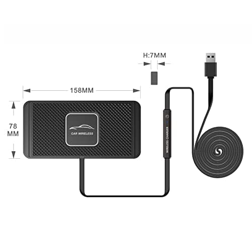 TKSE Caricatore Wireless, Fast Charging Mat, Cell Phone Wireless Chargers — view 5