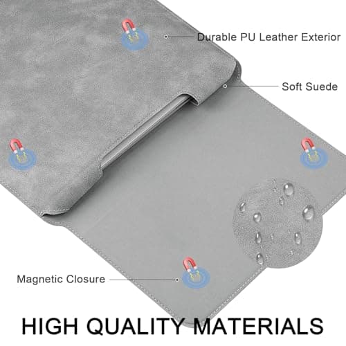 HoYiXi 15.6 16 Inch Laptop Sleeve Case with Stand Feature for MacBook Pro 16 2025 & 2021,ASUS Vivobook 15/MacBook Pro 15/Surface 3/Matebook D15/Galaxy Book Flex,15-16'' Laptop Cover,Light Gray — view 3