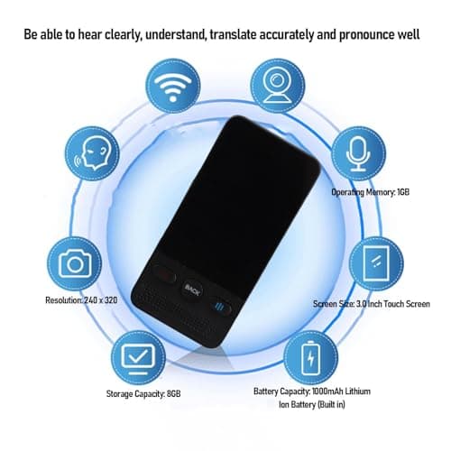 LICAEVEY Language Translator Device, Portable Smart Voice Translator, 138 Languages, 2.8 Inch Touchscreen, Noise Canceling Microphone, WiFi Bluetooth for Travel and Language Learning — view 4