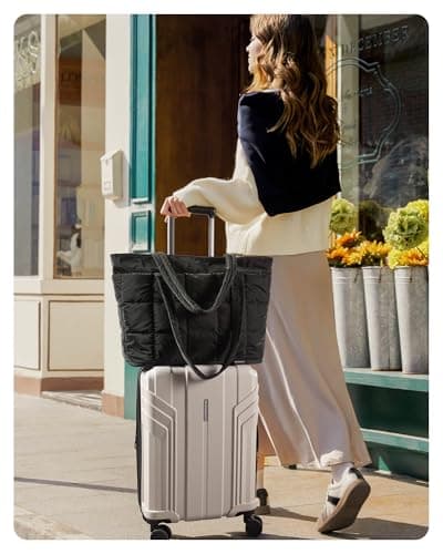 bagsmart Expandable Tote Bag for Women,22-28L Lightweight Puffer Travel Bag — view 2