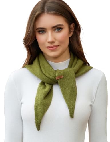 Vijamiy Wool Blend Triangle Scarf for Women, One Size, Green