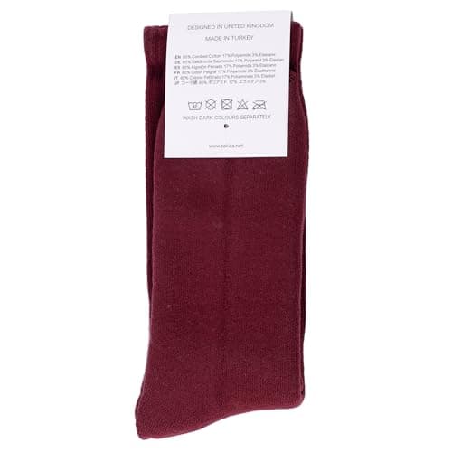 ZAKIRA Combed Cotton Terry Cushioned Athletic Crew Socks – Soft Breathable Sports Socks for Men & Women, 4-6 (UK), Burgundy — view 5