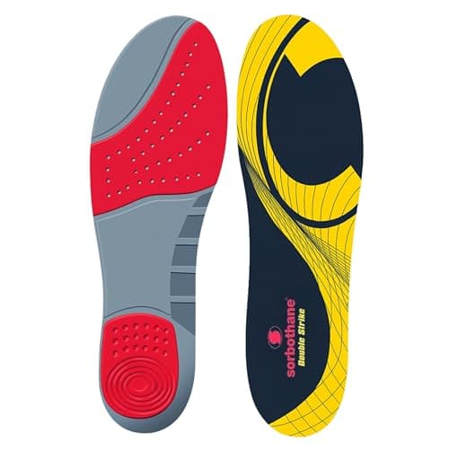 Sorbothane Double Strike Insoles, Men & Women - Shock Absorbing, 3-4.5 UK