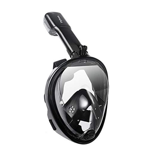 Flyboo Snorkel Mask, Full Face Snorkel Set, 180°view Snorkeling Gear with Panoramic Design-Compatible Sports Camera, Diving Mask with Anti-fog and Anti-leak Technology for Adults and Kids