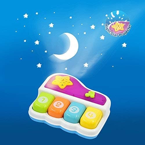 WEofferwhatYOUwant Baby Piano – Portable Musical Toy with Lights, Songs & 4 Play Modes | Educational Instrument for Toddlers | Sleep Lullabies & Projector | BPA-Free & Travel Friendly | 6+ Months — view 2