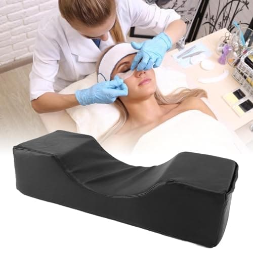 Brrnoo Eyelash Extension Pillow, U-Shape Memory Foam PU Leather Ergonomic Eyelash Pillow with Side Pocket for Beauty Salon Grafting — view 5