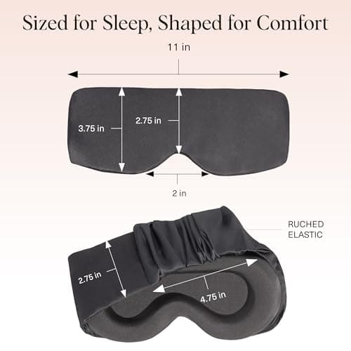 Kitsch Contour Satin Sleep Mask | Eye Masks for Sleep - Charcoal — view 5