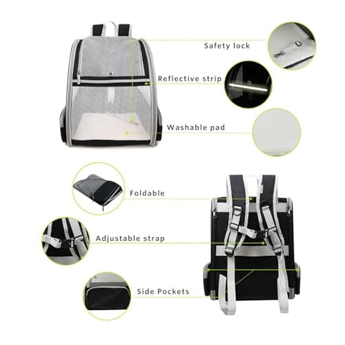 Haipky Ventilated Cats Dogs Rabbits Carrier Backpack for Small Pets and Puppies – Perfect for Outdoor Adventures and Vet Visits, Ultimate Comfort On-the-Go, Yellow — view 3