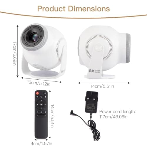 Minifactory Mini Projector, Android 14 Smart Projector with WiFi 6 & Bluetooth 5.4, Auto Keystone Correction, Portable 1080P Home Cinema Projector for Bedroom, Camping & Outdoor Use — view 6