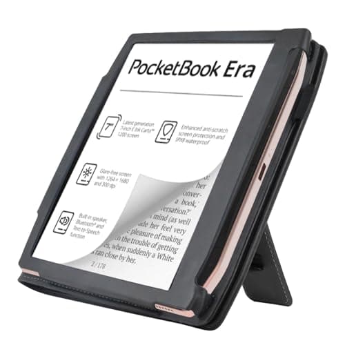 Case for 7" Pocketbook Era Color Ereader 2024 & 7" Pocketbook Era Ereader 2022, Slim PU Shell Cover with Stand, Hand Strap, Auto-Wake/Sleep Feature, Black — view 6