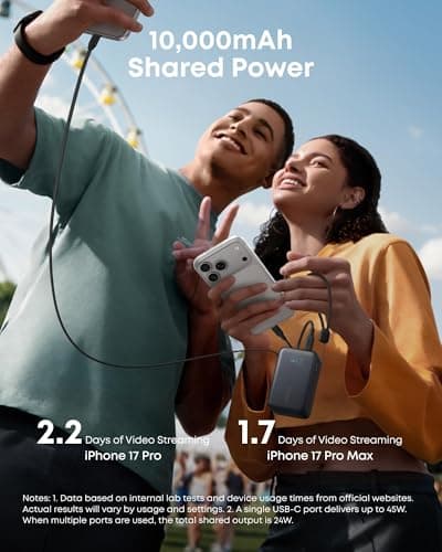 Anker Nano Power Bank, 45W 10,000mAh Portable Charger, iPhone Battery Pack — view 6