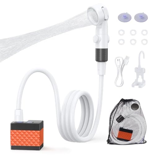 Homealexa Portable Camping Shower 6000mAh, USB-C Rechargeable Shower with LED Display, 3 Spray Modes, IPX7 Waterproof Electric Shower Pump for Camping, Hiking, Travel, Pets & Outdoor Use