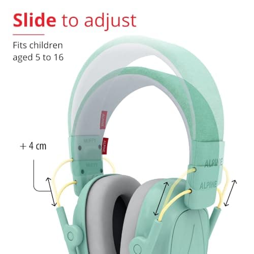 Alpine Muffy Kids Noise Reduction Earmuffs - 5-16 y - Ear Defender - Mint — view 3