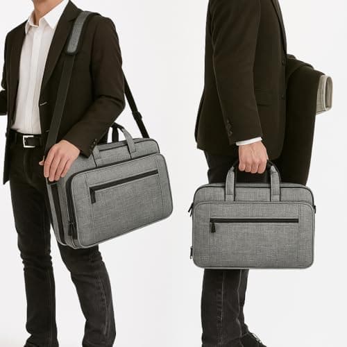 Mancro Laptop Messenger Shoulder Handbag 17 Inch, Large Laptop Bag for Men — view 2