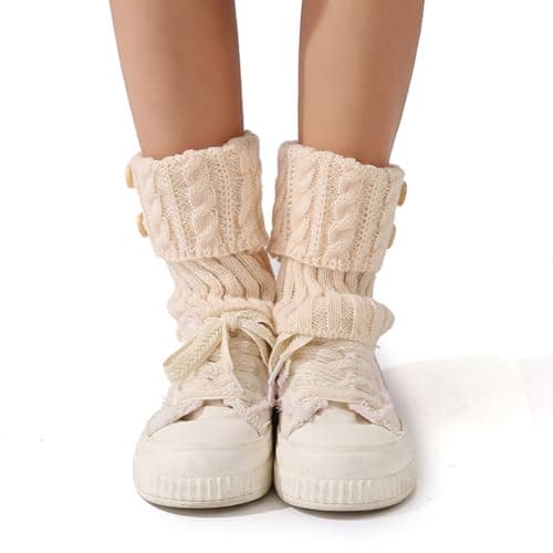 Gissroys Portable Short Leg Warmers Knitted Warm Knitted Foot Protectors Compact Design for Travel Commuting and Work Women's Socks — view 6