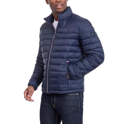 Tommy Hilfiger Men's Ultra Loft Lightweight Packable Puffer Jacket (Standard and Big & Tall) Down Alternative Coat, Midnight, L — view 3